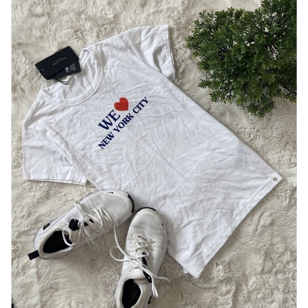 NWT Rag & Bone We Love NYC White Pima Cotton Graphic Tee M